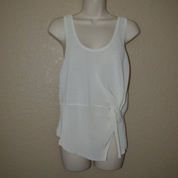 NWOT $238 Sz S Michelle Mason IvoryTwist Ribbed Sleevless Top - Picture 1 of 7